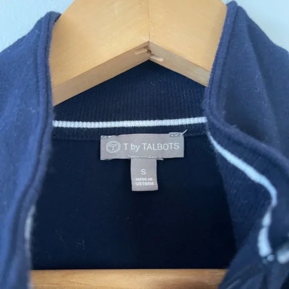 T by Talbots Cotton Full Zip Navy Blue Vest - Size small. Great layering piece! - Picture 2 of 2